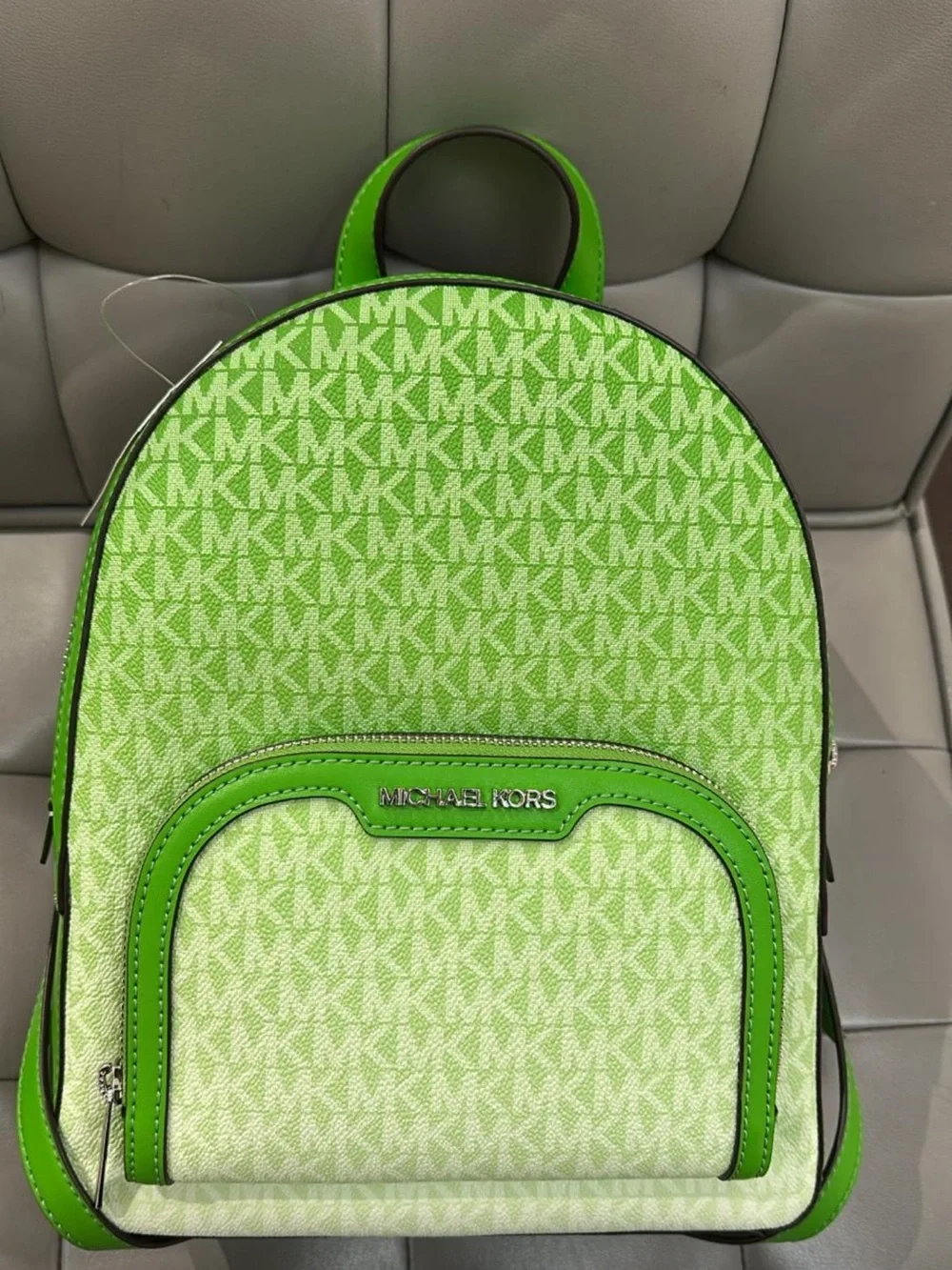 Michael Kors Lime Green Monogram Mini Backpack